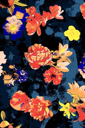 传统★花朵图案印花华亿平台图片