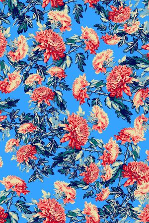 传统★花朵图案印花华亿平台图片