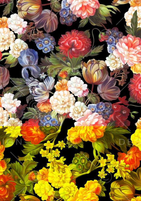 花卉印花华亿平台图片