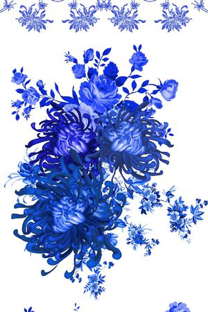 青花瓷印花华亿平台图片