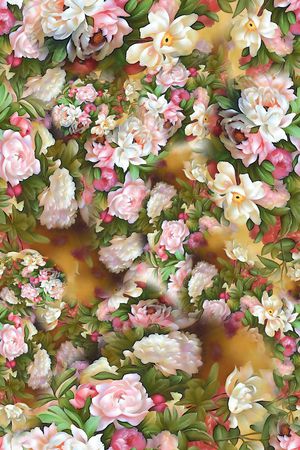 花卉类组合印花华亿平台图片