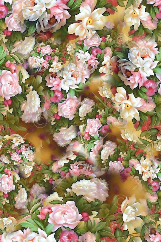 花卉类组合印花华亿平台图片