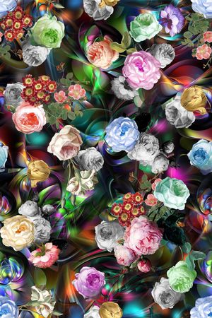 花卉印花华亿平台图片