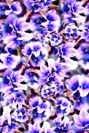 数码★花卉图案印花华亿平台图片