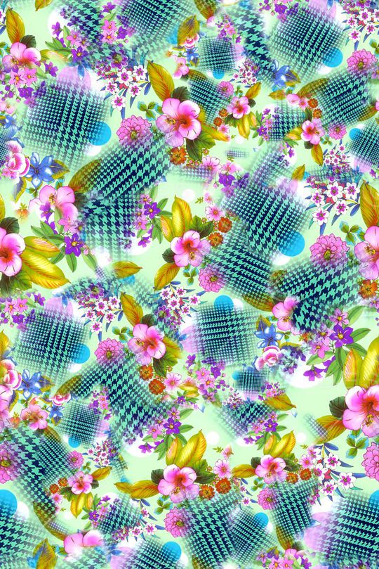 数码★花卉图案印花华亿平台图片