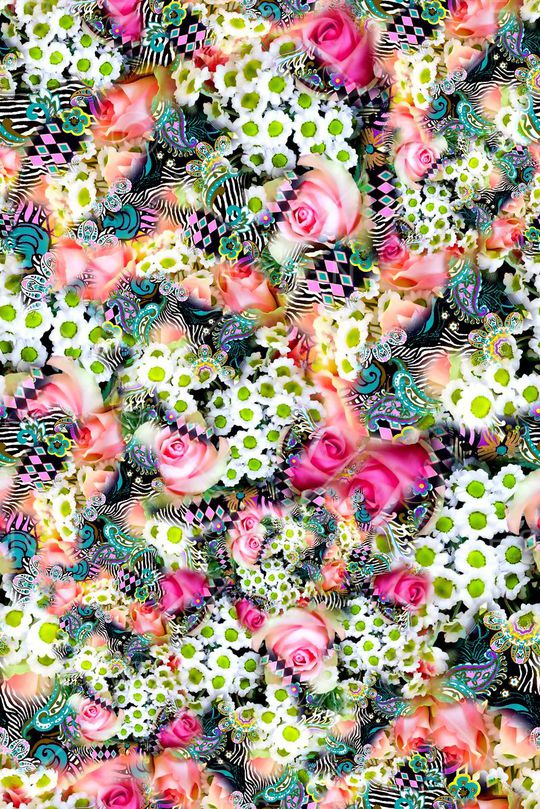 数码★花卉图案印花华亿平台图片