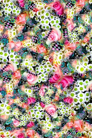 数码★花卉图案印花华亿平台图片