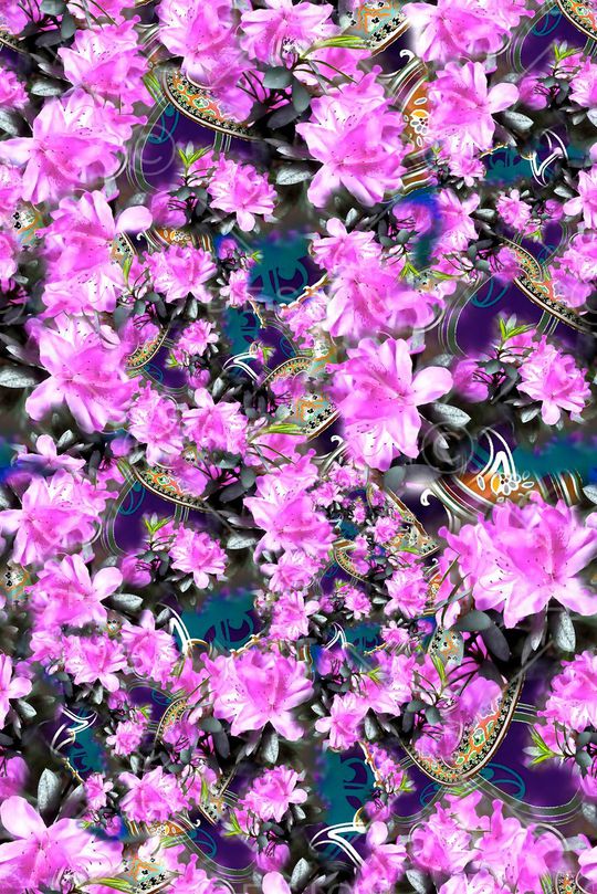 数码★花卉图案印花华亿平台图片