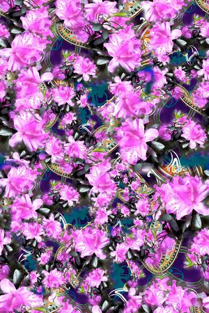 数码★花卉图案印花华亿平台图片