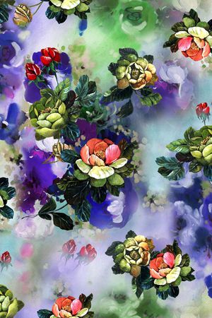 花卉印花华亿平台图片