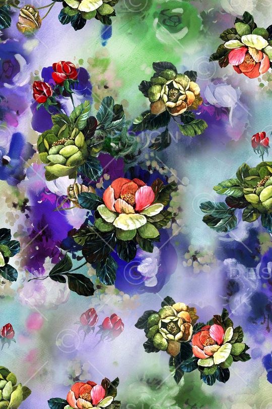 花卉印花华亿平台图片