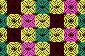 317605-彩格四叶花