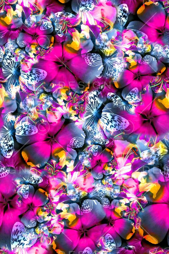 数码★花卉图案印花华亿平台图片