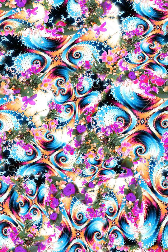 数码★花卉图案印花华亿平台图片