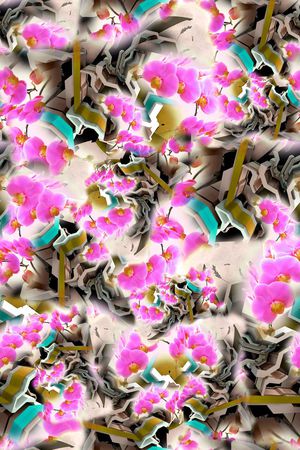 数码★花卉图案印花华亿平台图片