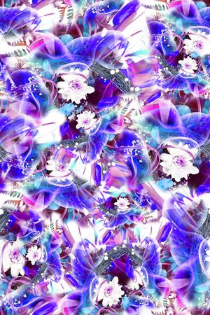 数码★花卉图案印花华亿平台图片