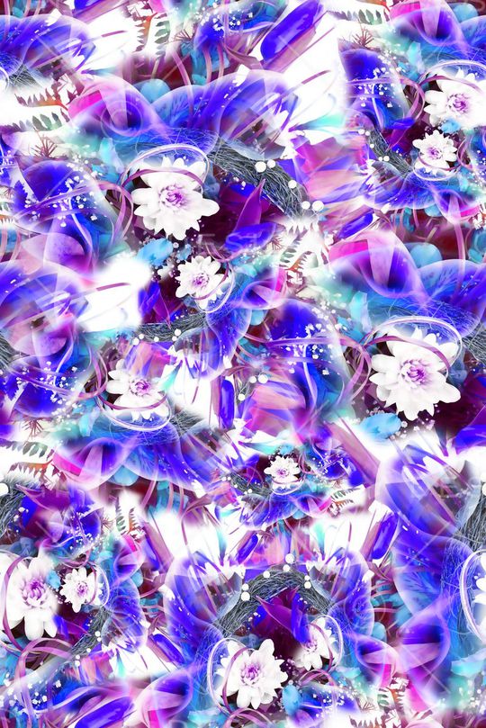 数码★花卉图案印花华亿平台图片