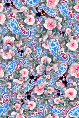 数码★花卉图案印花华亿平台图片