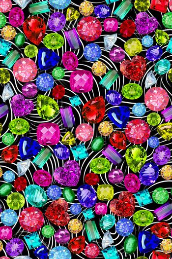 318066-璀璨满版珠宝宝石抽象手绘线条螺旋纹