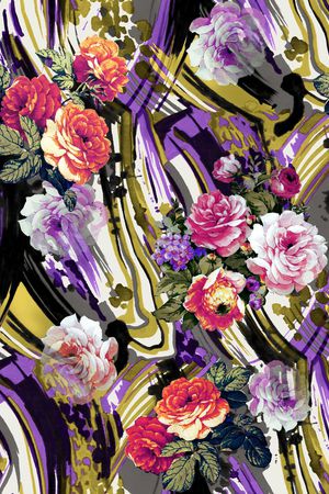 花卉印花华亿平台图片