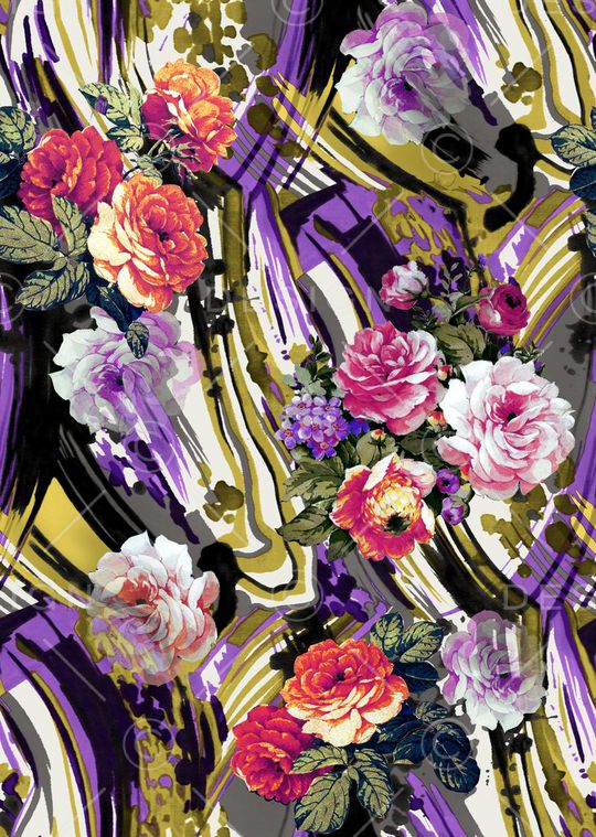 花卉印花华亿平台图片