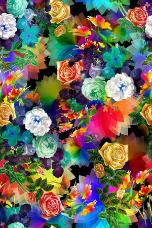 花卉印花华亿平台图片