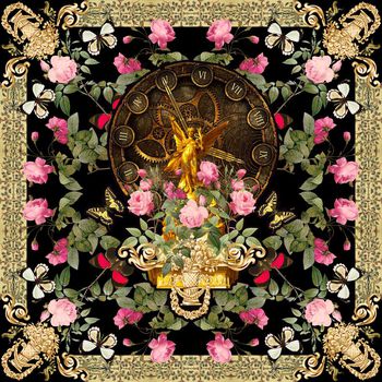 318397-欧式宗教奢华风花卉组合休闲印花