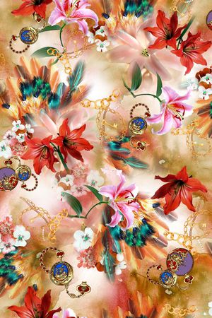 花卉印花华亿平台图片