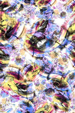 数码★花卉图案印花华亿平台图片