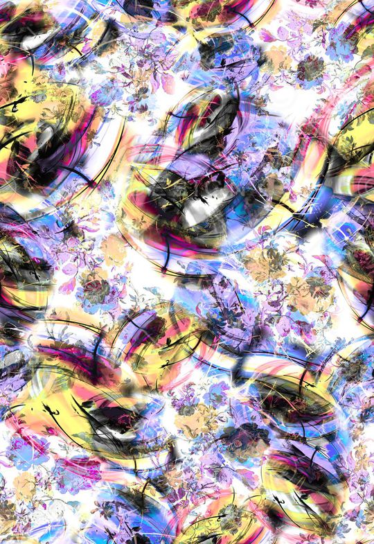 数码★花卉图案印花华亿平台图片