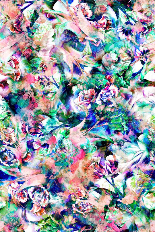 数码★花卉图案印花华亿平台图片