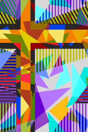 抽象几何印花华亿平台图片