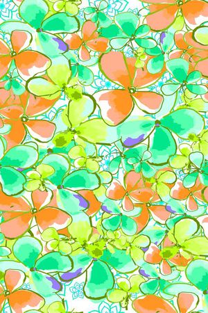 水彩花卉印花华亿平台图片