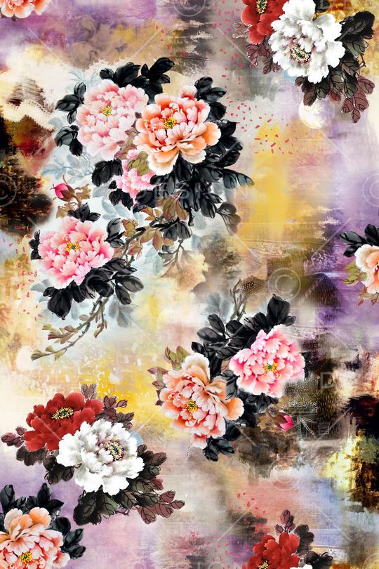 花卉印花华亿平台图片