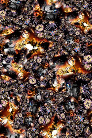 数码★花卉图案印花华亿平台图片