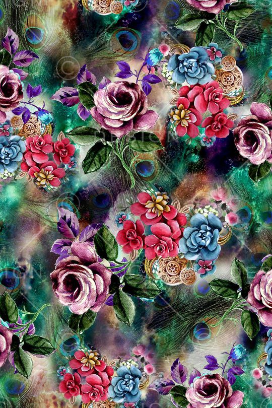 花卉印花华亿平台图片