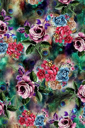 花卉印花华亿平台图片