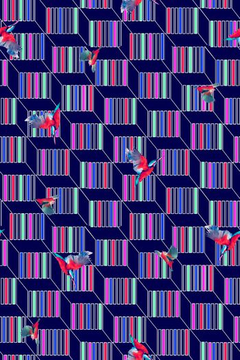 319428-几何错视立体小鸟雀鸟组合休闲印花