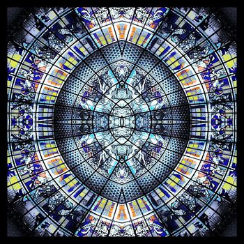 319435-哥特式建筑花窗玻璃艺术方巾2