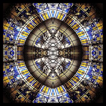 319440-哥特式建筑花窗玻璃艺术方巾1