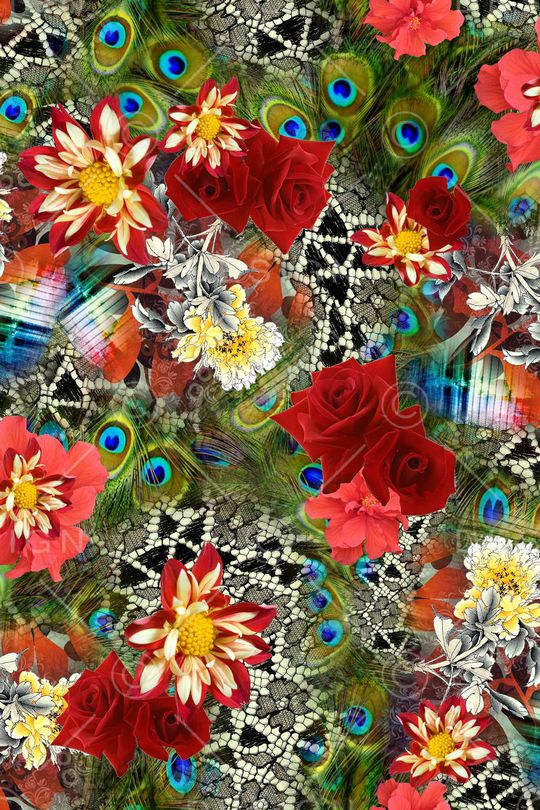 花卉印花华亿平台图片