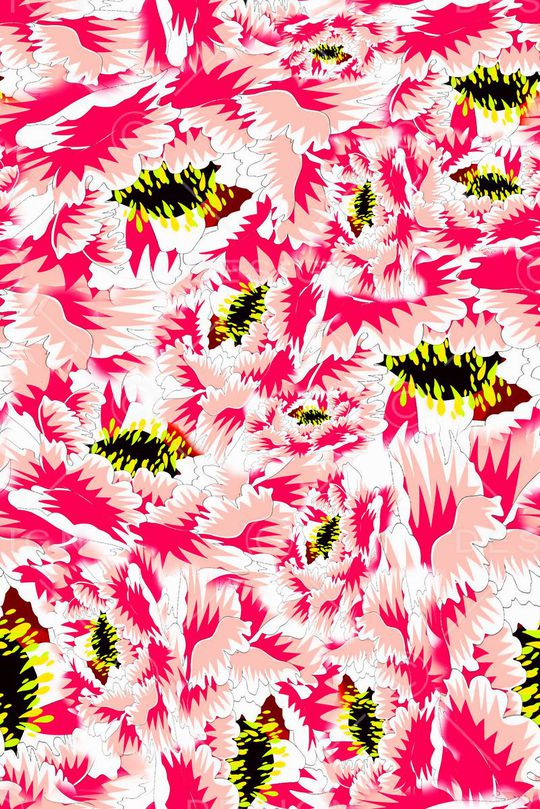 数码★花卉图案印花华亿平台图片