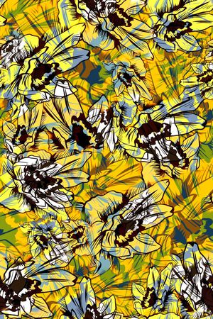 数码★花卉图案印花华亿平台图片