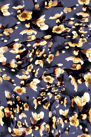 数码★花卉图案印花华亿平台图片