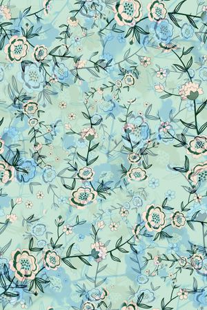 数码★花卉图案印花华亿平台图片