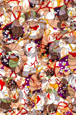 数码★花卉图案印花华亿平台图片