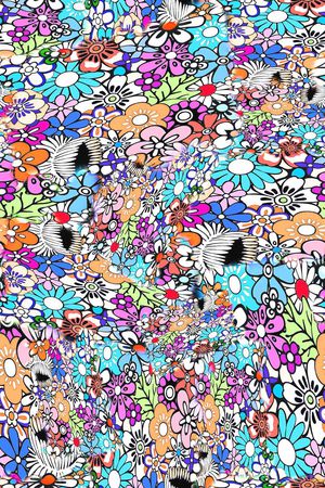 数码★花卉图案印花华亿平台图片