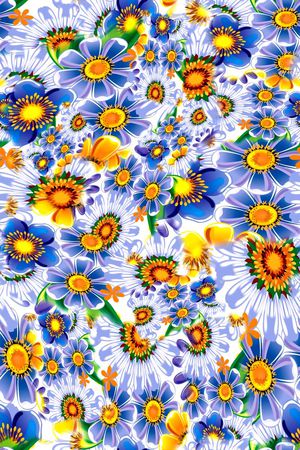 数码★花卉图案印花华亿平台图片