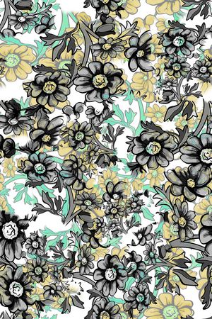 传统★花朵图案印花华亿平台图片