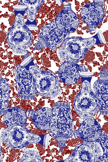 319642-中国风陶瓷青花瓷瓷器组合休闲假日印